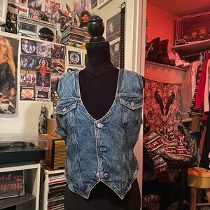 A&E Denim Button-Up Vest